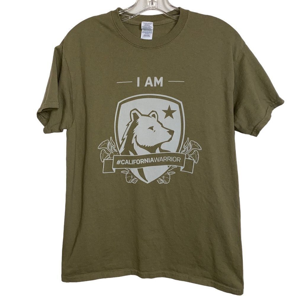 California Bear Print Basic T Shirt - Picture 3 of 5